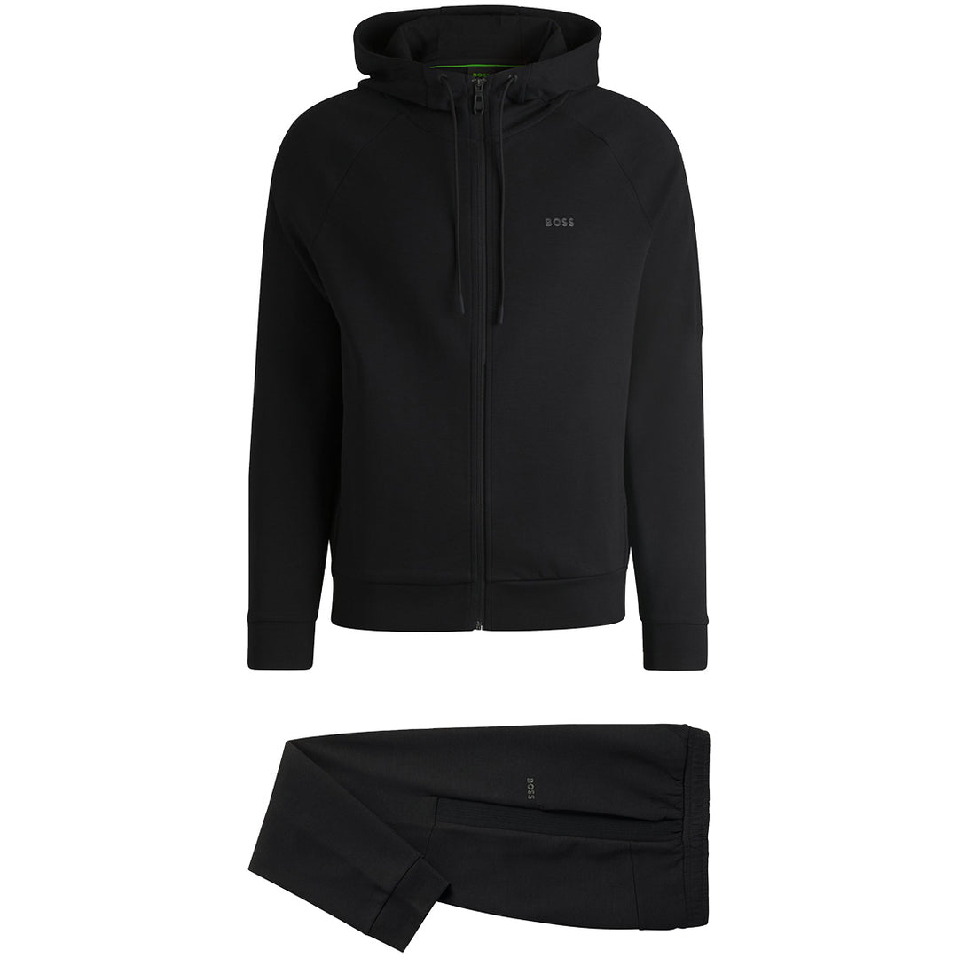 Boss Stretch-Cotton Tracksuit-Set - Black