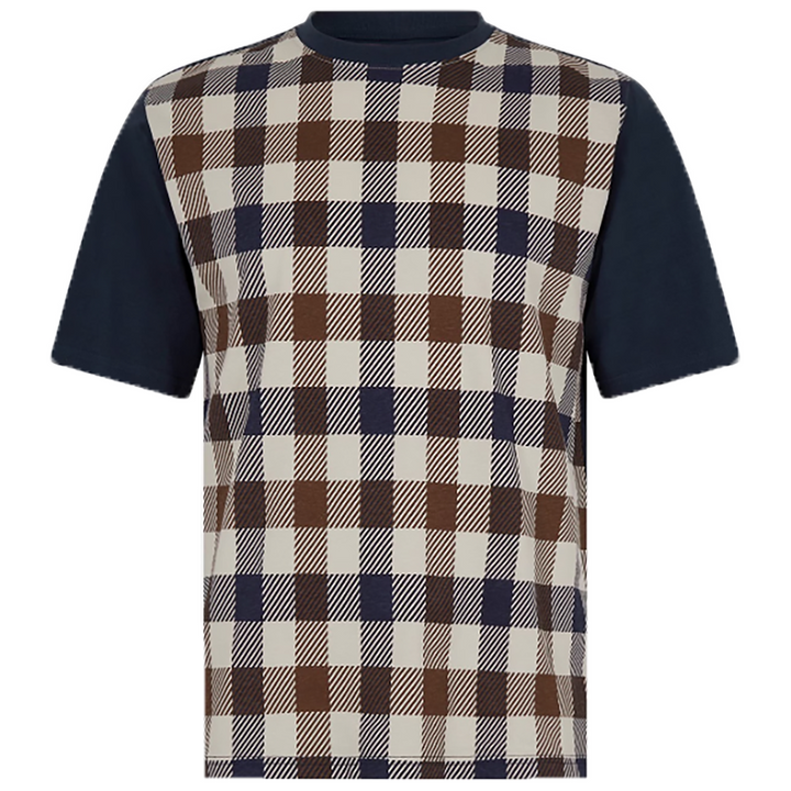 Aquascutum Big Check T-Shirt - NAVY