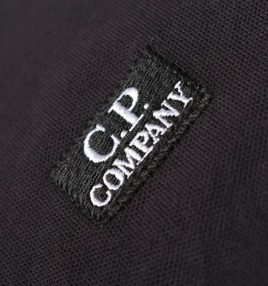 C.P. Company Kids Stretch Piquet Long Sleeve Polo Shirt Black