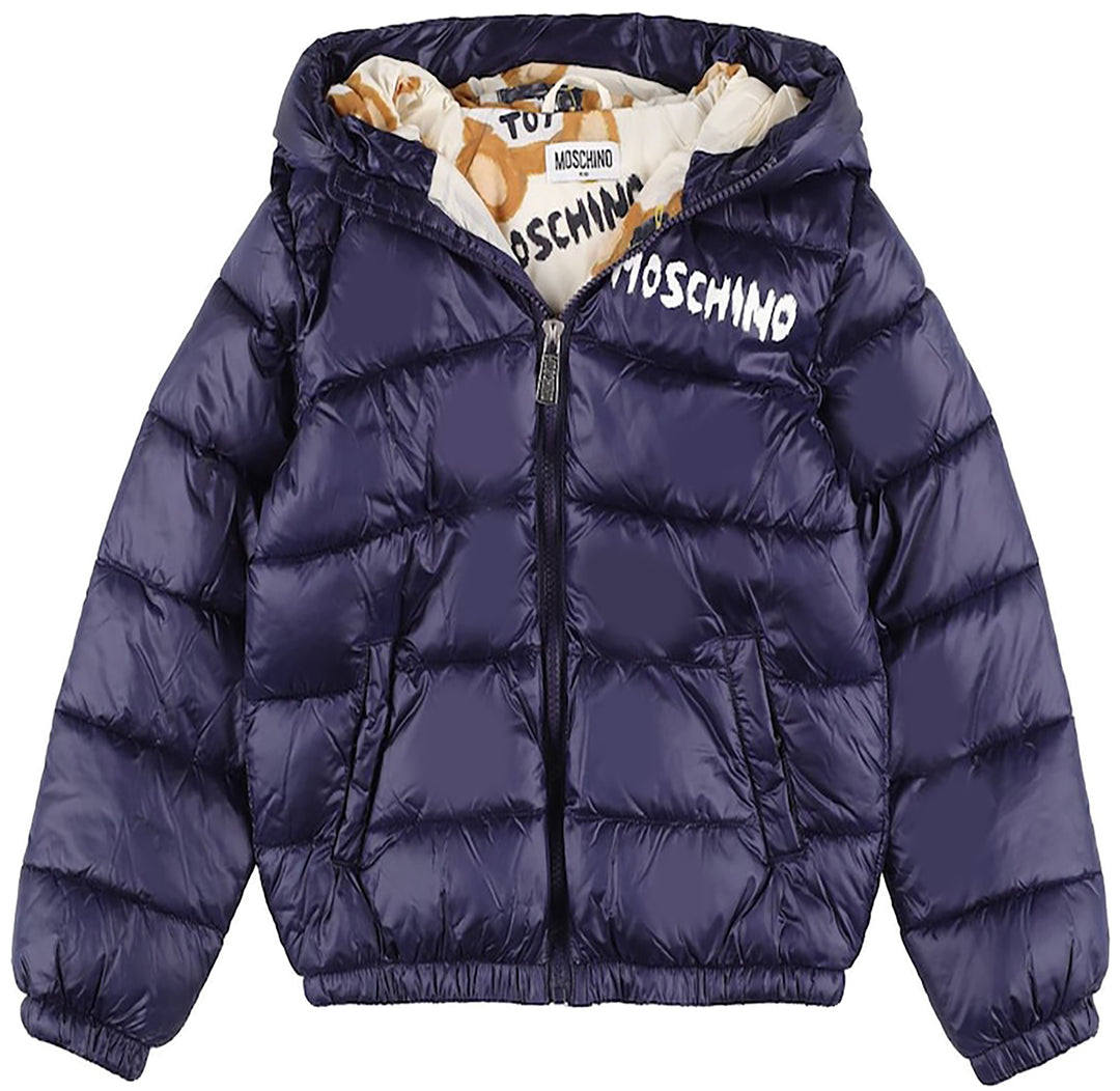 MOSCHINO KID-TEEN DOWN JACKET NAVY – Maze Fashion