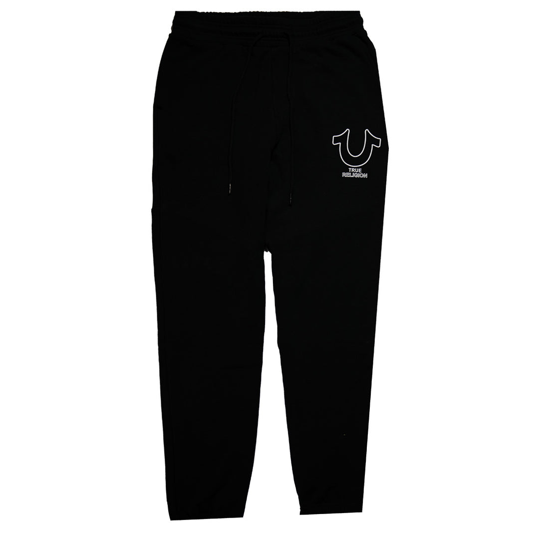 True Religion logo sweat pants black