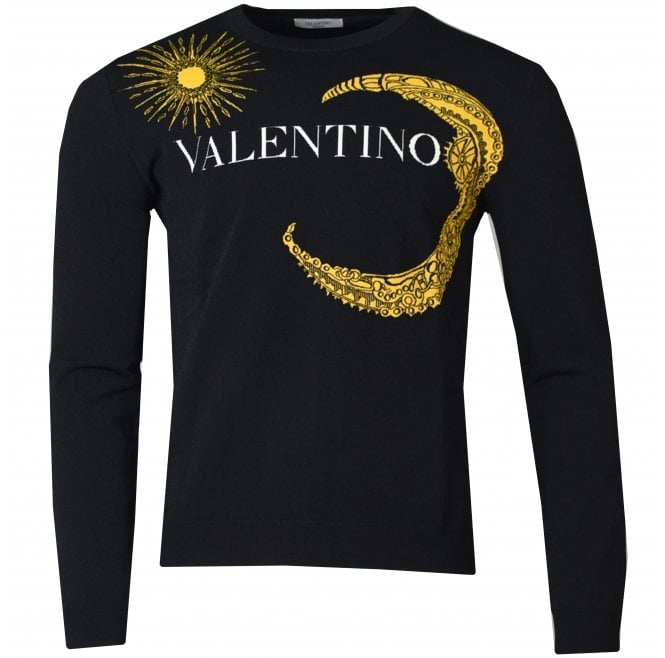 Valentino Logo Print Knitwear Jumper Black