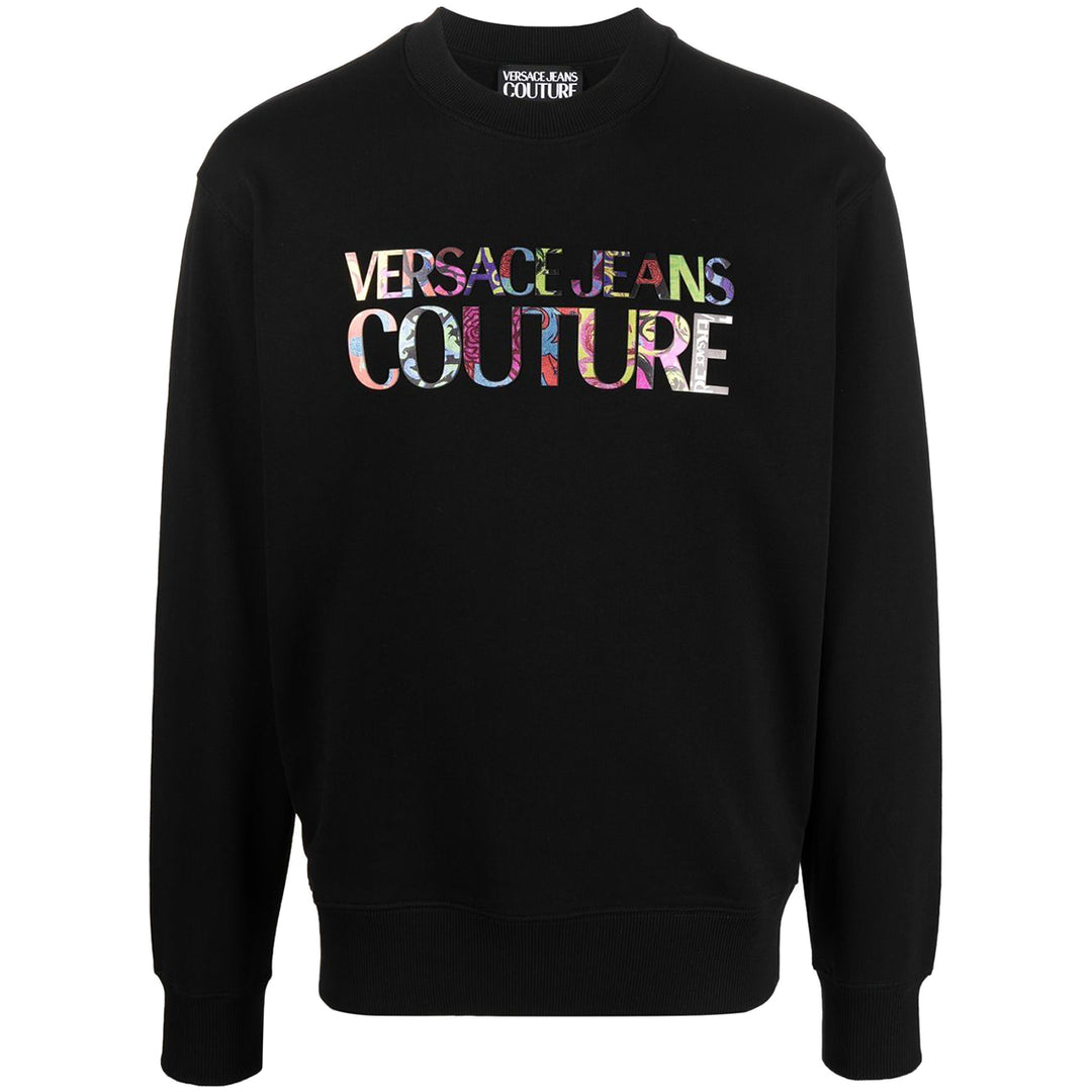 Versace Jeans Couture Multicolour Logo Print Sweatshirt Black