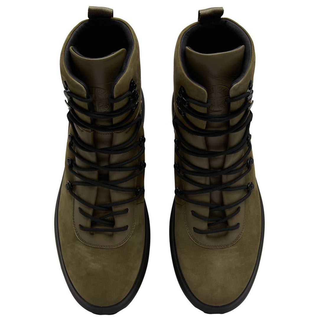 Stone Island lace-up suede boots Khaki