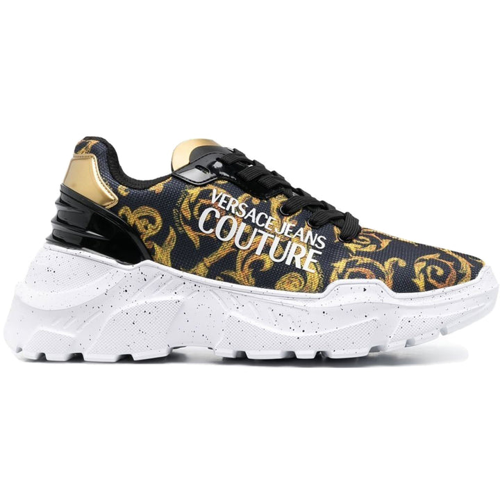 Versace Jeans Couture Regalia Baroque Trainers Navy and Gold