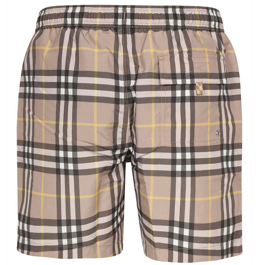 Burberry checked swim shorts brown