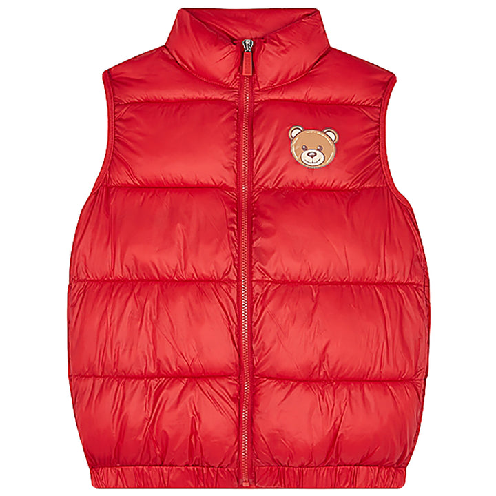 MOSCHINO KID-TEEN TEDDY BEAR GILET RED