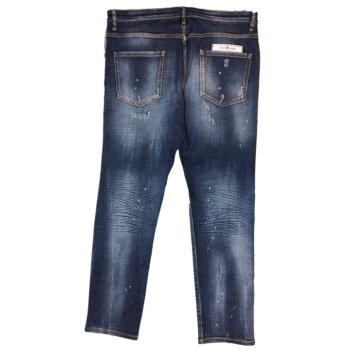 7THHVN Ripped Detailing Jeans Dark Wash