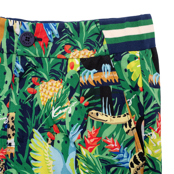 Kenzo Kids Tropical Print Shorts Green