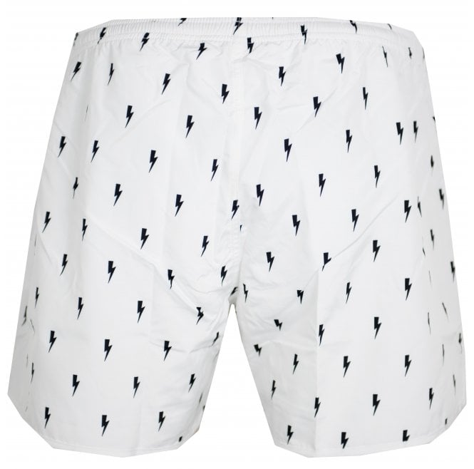 Neil Barrett Thunderbolt Swim Shorts White