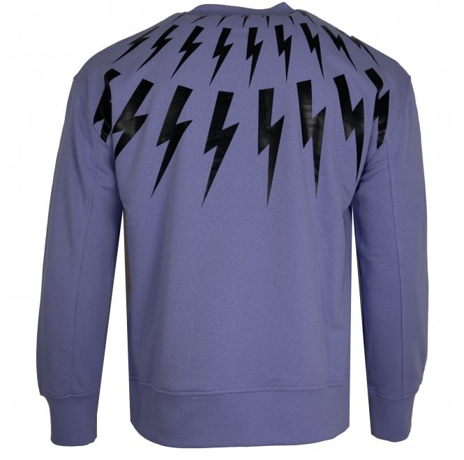 Neil Barrett Thunderbolt Print Sweatshirt Purple