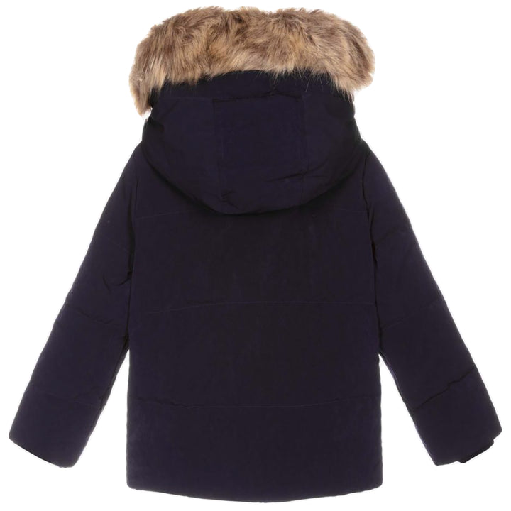 GUESS KIDS-BOYS FUR PARKA JACKET NAVY