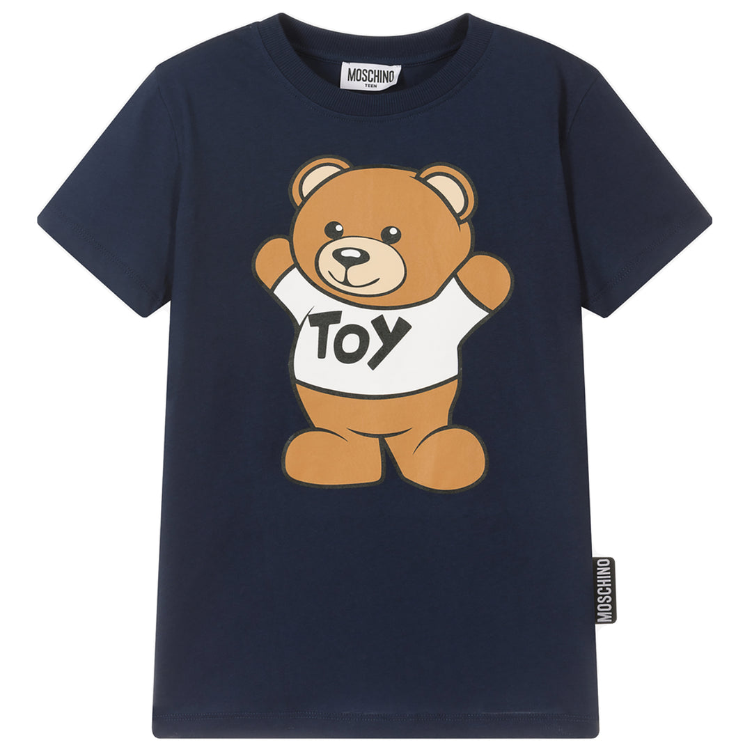 MOSCHINO KID-TEEN TEDDY BEAR T-SHIRT NAVY