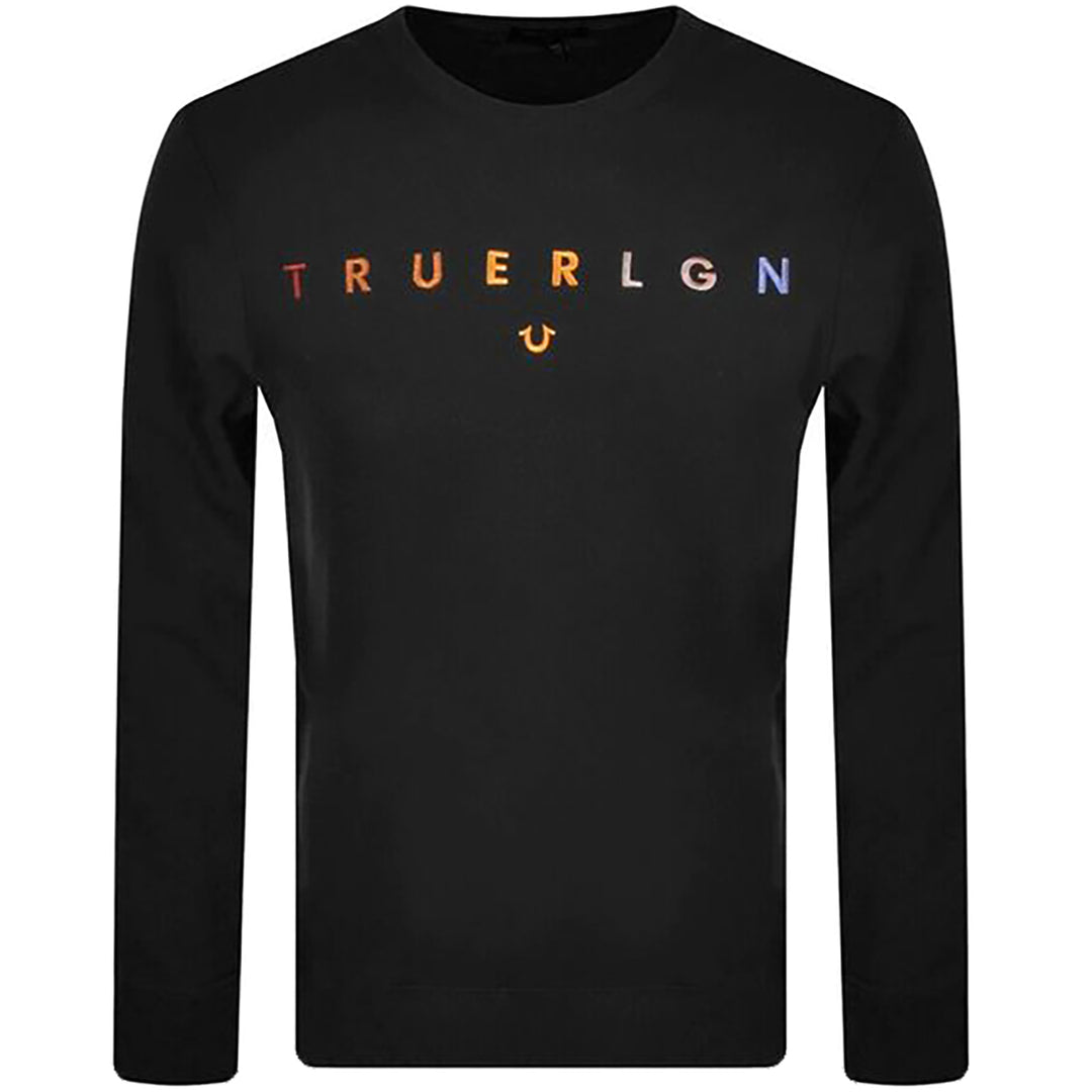 True Embroidered True Cotton Sweatshirt BLACK
