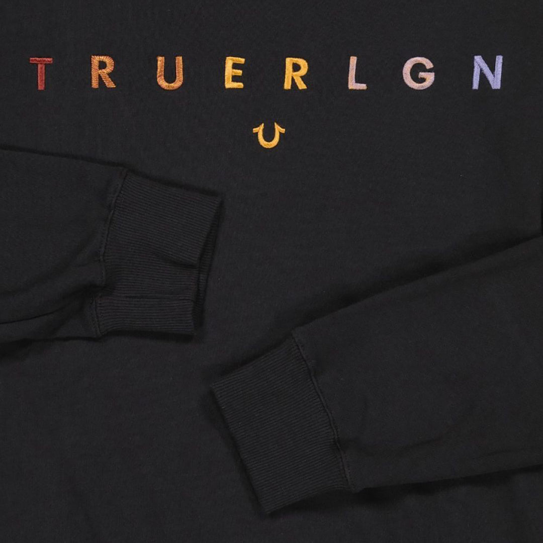 True Embroidered True Cotton Sweatshirt BLACK