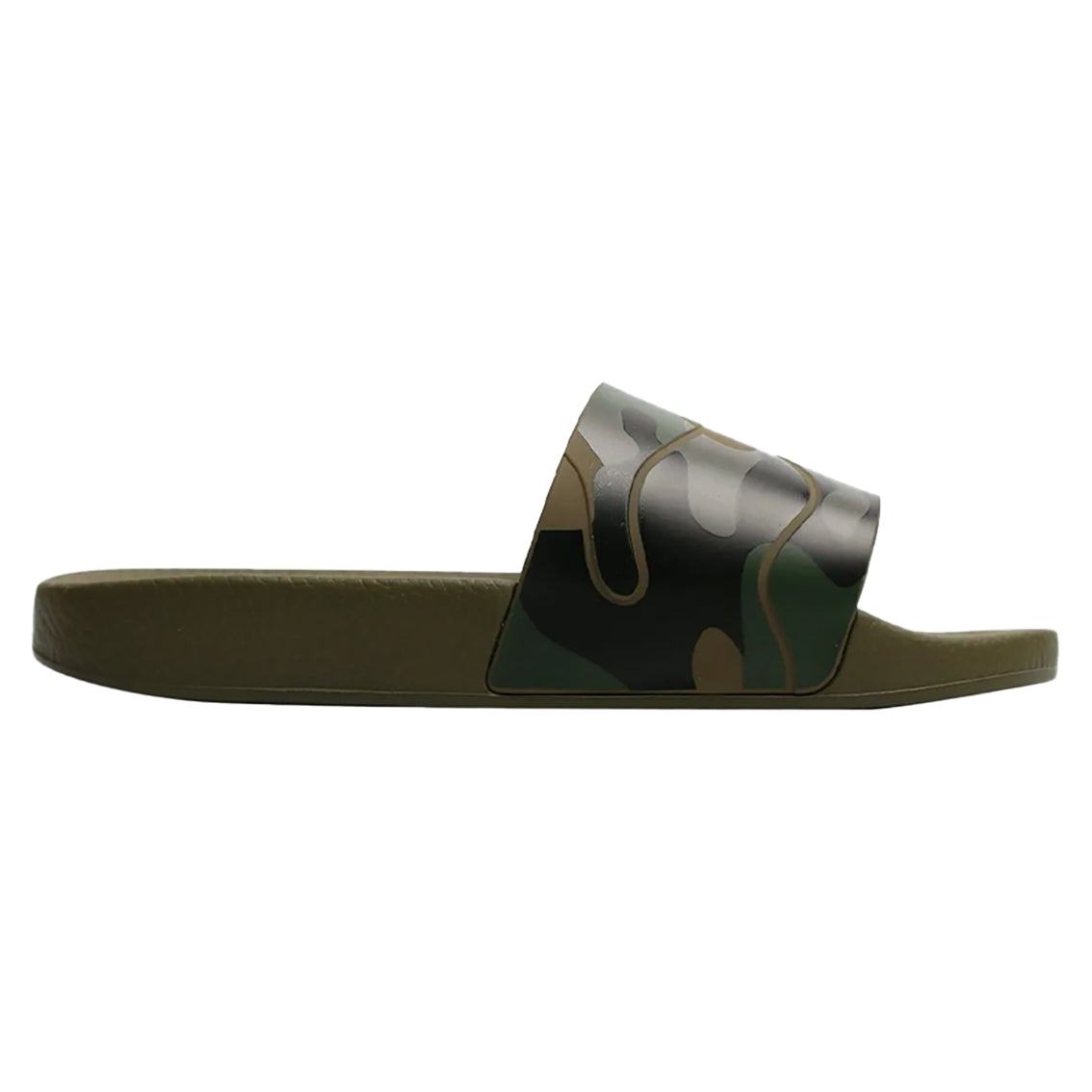 Valentino Rubber Camouflage Sliders Khaki Maze Fashion