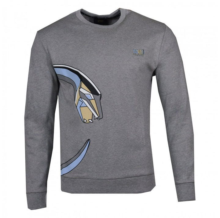 Cavalli Class Print Sweatshirt Grey