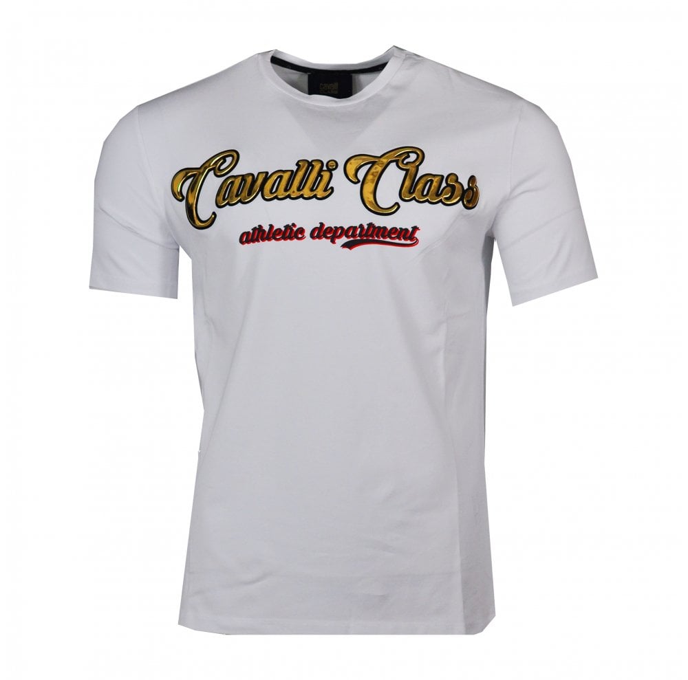 Cavalli Class Raised Logo T-Shirt White
