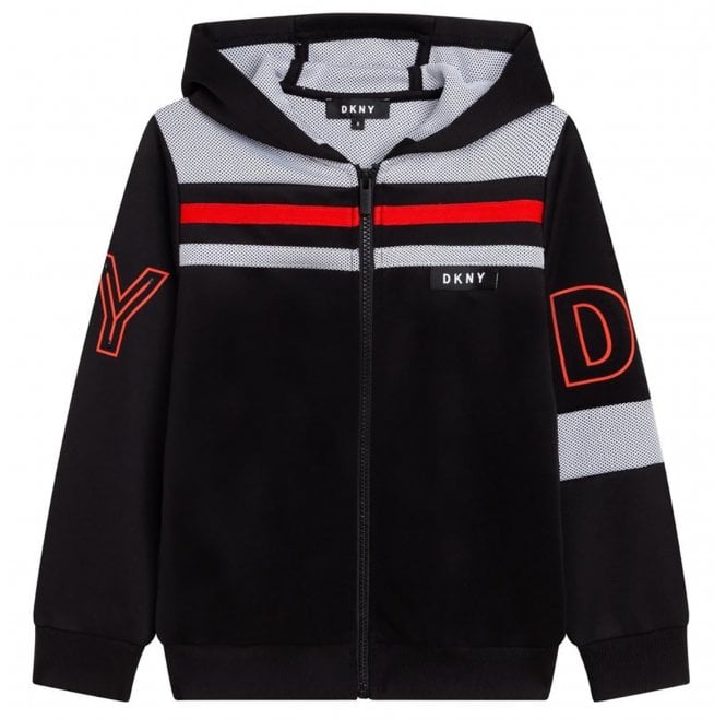 DKNY boys Stripe Zip Hoodie