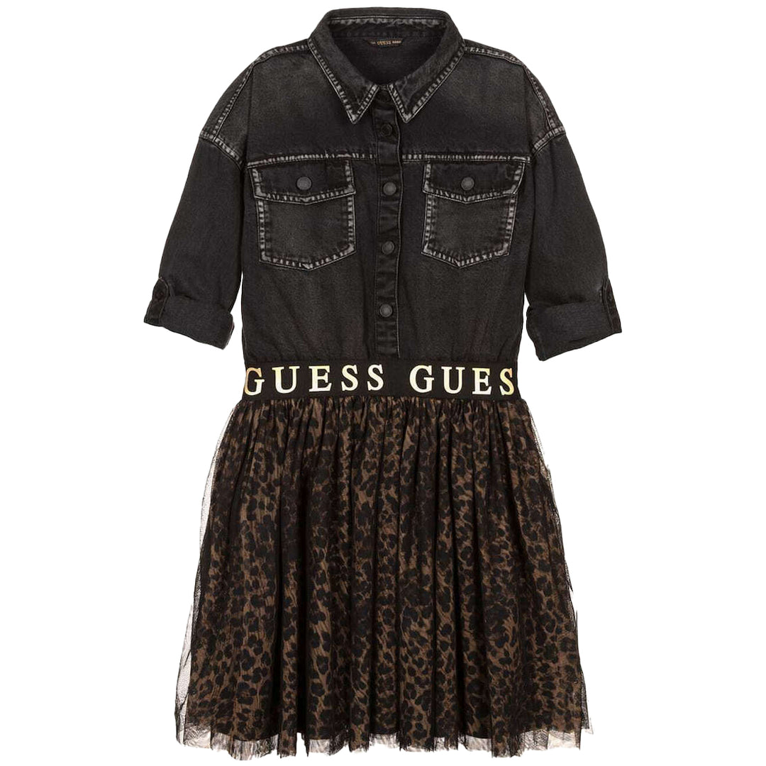 Guess Kids-Girls Denim Jacket & Skirt Set Black