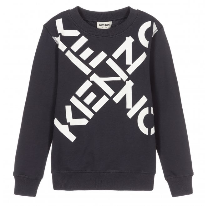 Kenzo Boys Cross Logo Print Fleece Sweatshirt