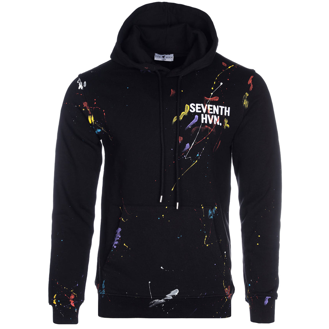 Black paint splatter hoodie sale