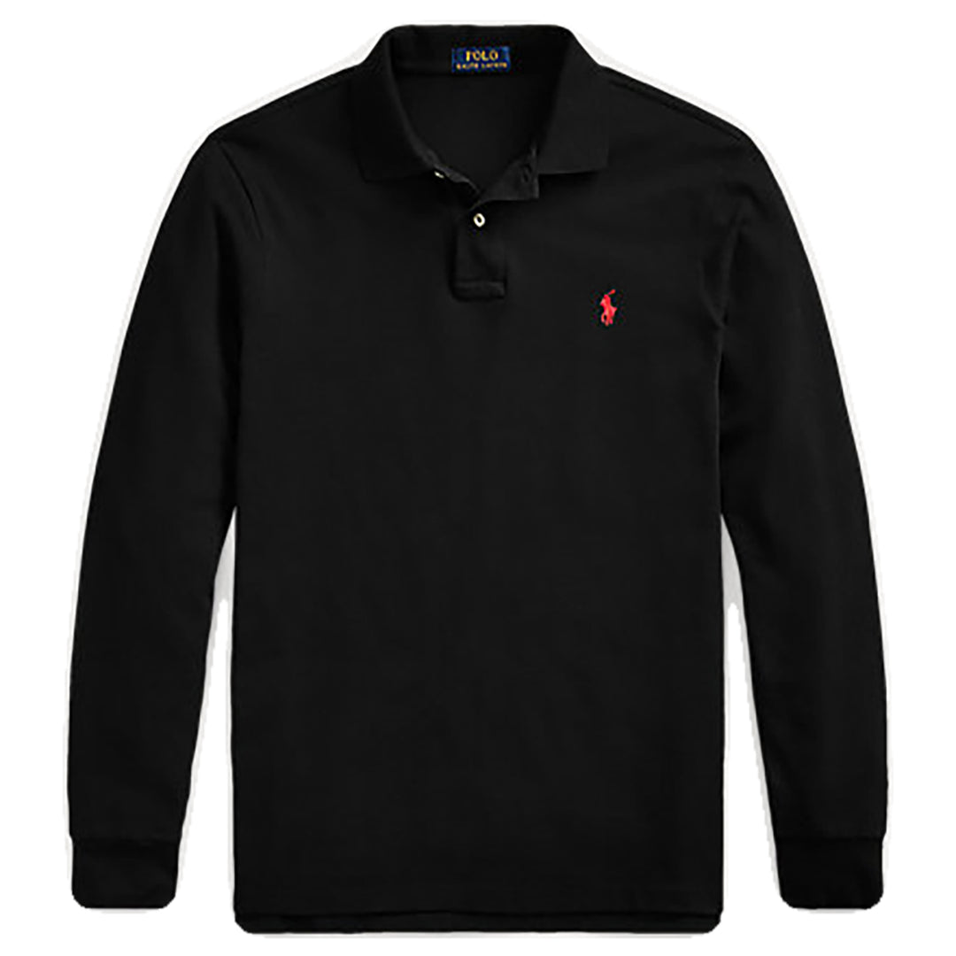 Polo Ralph Lauren Custom Slim Fit Mesh Polo Shirt Black