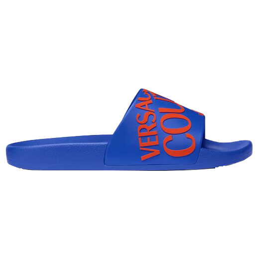Versace Jeans Couture logo Print sliders Blue