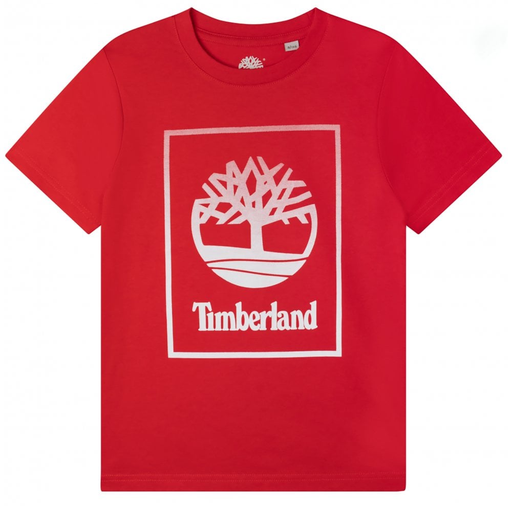 Timberland Kids Logo Print T-shirt Red