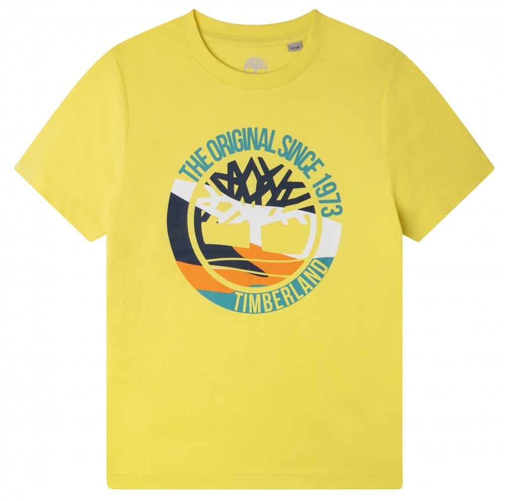Timberland Kids 1973 Logo Print T-shirt Yellow