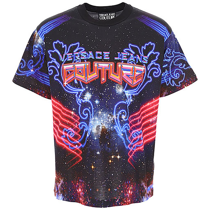VERSACE JEANS COUTURE GALAXY PANEL T-SHIRT BLACK